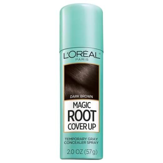 L'Oreal Paris Magic Root Cover Up Gray Hair Spray, 100% Gray Hair Coverage with Buildable, Lightweight, Transfer-Resistant, and Temporary Formula, Ammonia-Free, Dark Brown, 2 oz (1 Count)