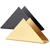 Toyvian Servilletero de Mesa de Acero Inoxidable 2 Piezas Triángulo Dorado y Negro, Organizador de Servilletas para Restaurante, Cafetería y Hotel, Accesorio Decorativo para Comedor