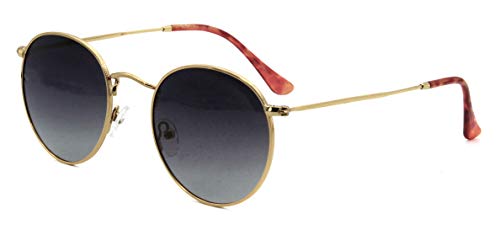 Global Glasses Gafas De Sol Círculo Protección Uv Retro Metal Redondas Clásicas Con Montura Dorada Lentes Polarizadas Grises Global Glasses Gafas De Sol Círculo Protección Uv Retro Metal Redondas Clásicas Con Montura Dorada Lentes Polarizadas Grises