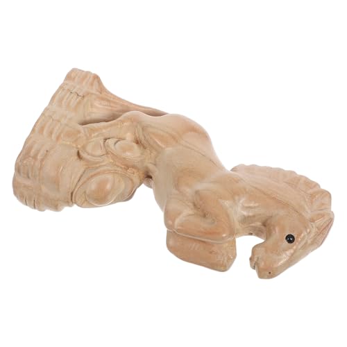 ULTECHNOVO 木彫り立ち馬像 インテリア装飾 手作り彫刻 馬好きへの贈り物 リビングルームやデスクトップになラスティックな動物フィギュア