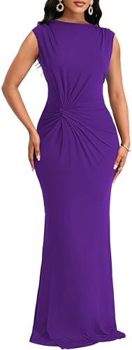 Image of SxClub Formal Dress for Women Cocktail Sexy Bodycon Sleeveless Evening Party Floor Length Long Prom Dresses