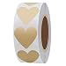 Hybsk Kraft Heart Stickers 30mm Adhesive Labels 1,000 Per Roll (1 Roll)