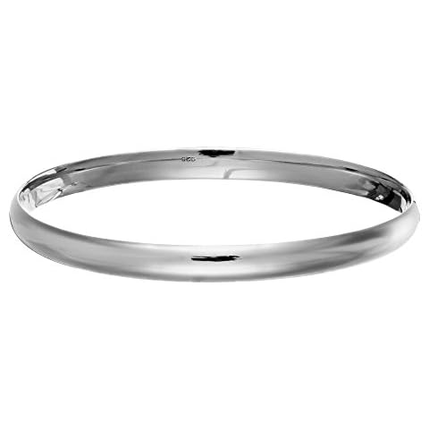 Silverly 6 mm Plain Round 925 Solid Silver Bangle - Classic Sterling Silver Bracelet for Women - Thin Stackable Ladies Bracelets - Minimalist Silver Stacking Bracelets for Teenage Girls Cover