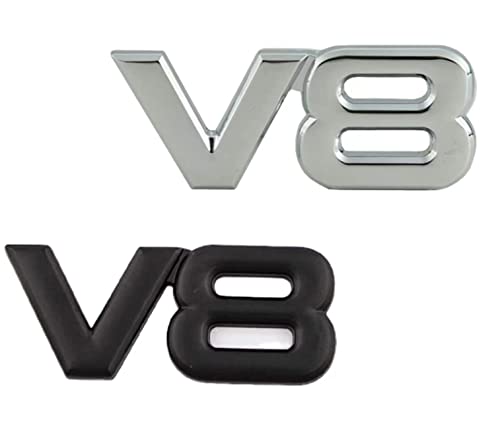 Image of 2X V8 Letters Emblem Car Side Fender Rear Trunk Emblem Badge Tailgate Sticker Decals