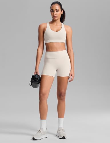 Image of CRZ YOGA Butterbreeze Cross Back Sports Bras | Medium Support, Removable Pads, Training, Fast Dry, Scoop Neck, Cut-Out, Adjustable Wide Straps, for Women