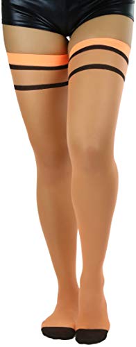 Image of ToBeInStyle Women's Sheer Two Tone Thigh Hi Stocking W /Back Seam