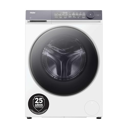 Haier X 7 HW120-B14367U-IB - Lavadora Carga Frontal 12KG, Clase A-40%, Función Vapor, Motor Direct Motion, Display Digital, 1400 RPM, Inicio Diferido, Detector Automático de KG, 14 Programas, Blanco