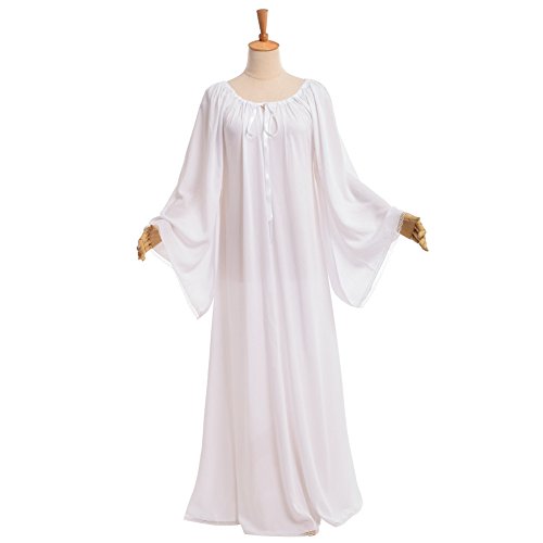 Blessume Women's Medieval Renaissance Chemise Dress, White, X-Large #TOP5