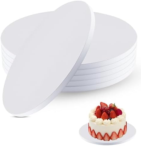 Foydream (6 Pièces) Cake Board, Plateau Gateau 30 cm x 12 mm Blan...