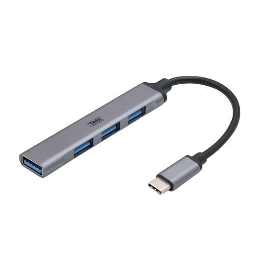 Image of TAG 4-in-1 Type C USB Hub Multiport Adapter, USB Hub with Aluminium Shell, 1 x USB 3.0 & 3 x USB 2.0 for PC, MacBook, Mac mini, iMac, Tablet, and Mobile Phones
