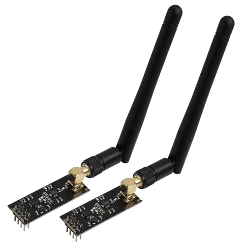 2pcs NRF24L01 + PA + LNA Transceptor inalámbrico Módulocon Antena SMA, Comunicación RF de 2.4 GHz, Alcance de 1100m, Ideal para IoT y Redes Sin Licencia