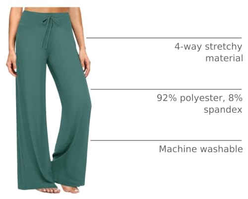 Image of ZOOSIXX Soft Black Pajama Pants for Women, Wide Leg Pants Woman Flowy Comfy Casual Lounge Yoga Capri Pants 22 inch / 30 inch