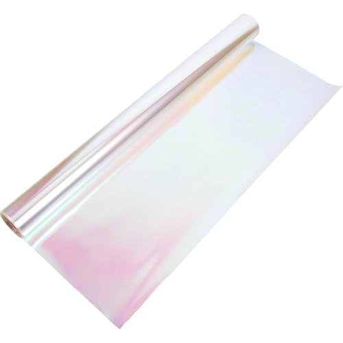 Ciieeo Papel de Obsequio Iridiscente para Envolver Flores Celofán de 56 Cm X 9,1 M Material para Envolver Ramos y Manualidades y Cestas Color Arcoíris Grosor 5.8 Micras