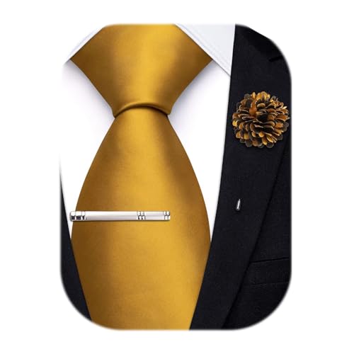 Image of Hi-Tie Men's Extra Long Solid Satin Tie Set 63 Inch /70 Inch Formal Necktie