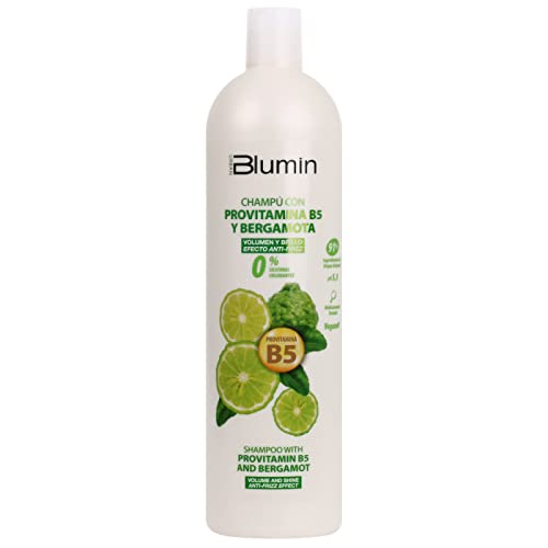 Blumin Champú efecto Anti-Frizz con Bergamota y Provitamina B5, Volumen y Brillo, 1000 ml