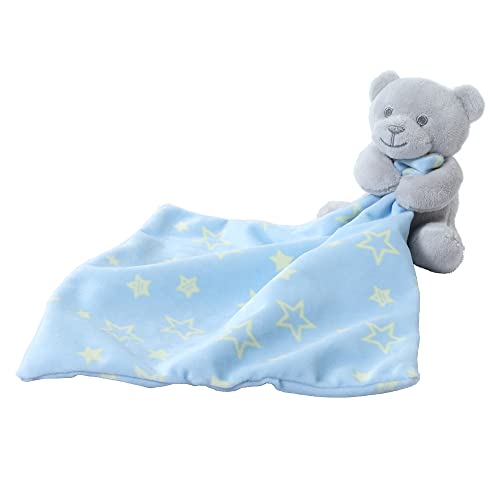 Image of CREVENT Cozy Plush Baby Security Blanket Loveys for Baby Boys with Animal Face, Baby Shower /Birthday Gifts for Newborns Infant Toddler (Hugging Bear)