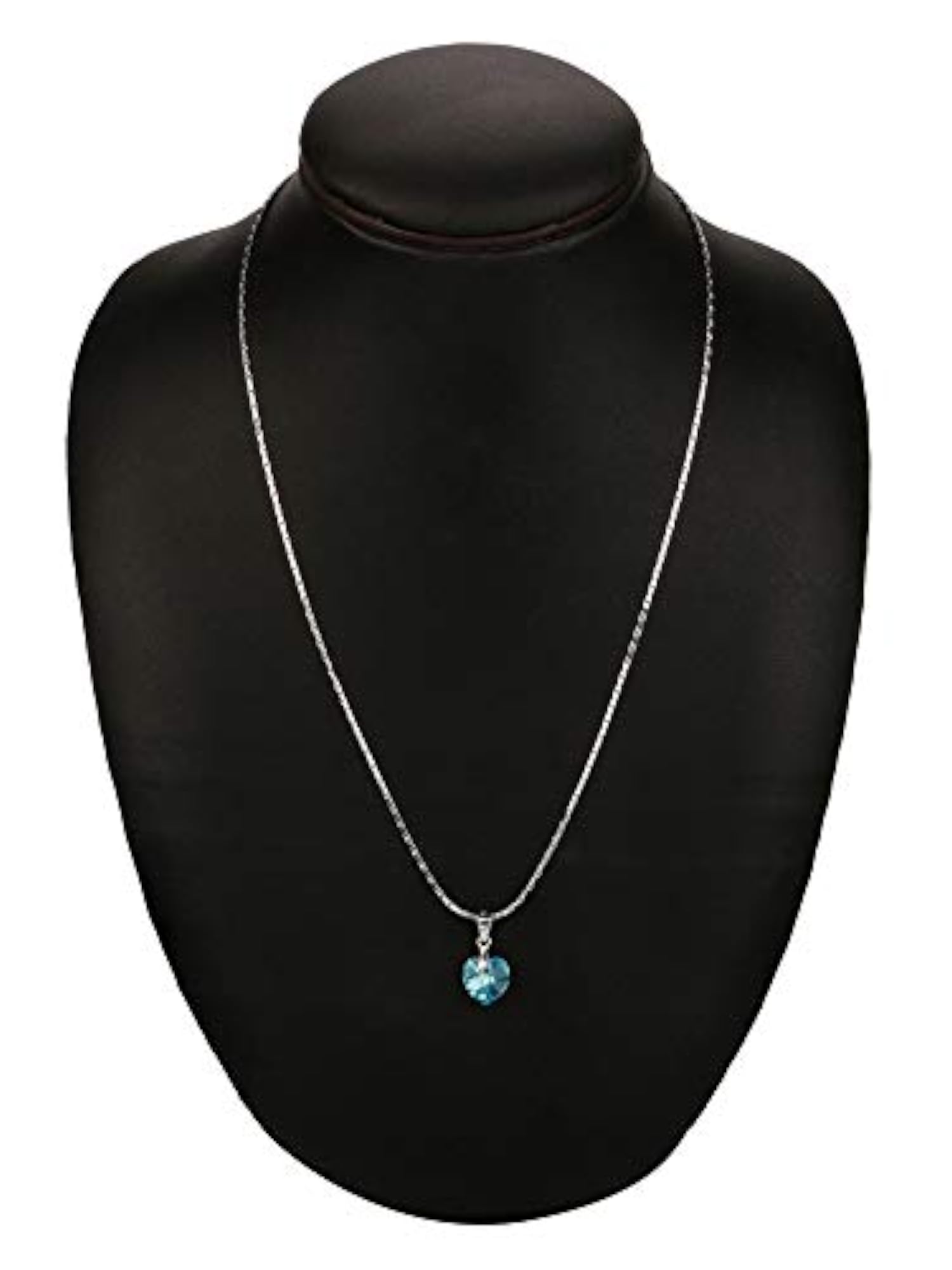 Women's 925 Silver BIS Hallmarked Heart Pendant Chain, Blue