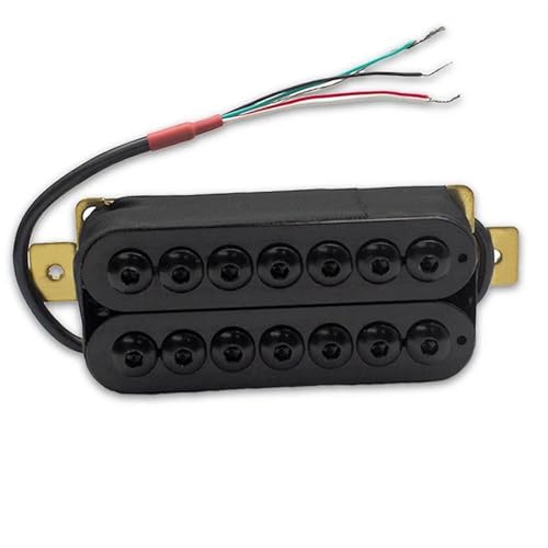 エレキギターピックアップ 7弦エレキギター ビッグ六角調節可能ネジ デュアルコイルピックアップ コイルスプリットピックアップ N8.5K/B14K出力 ギターパーツ(Neck A)