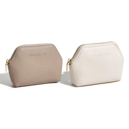 ROWNYEON BEGINMAGIC Small Makeup Bag for Purse, Mini Portable Cosmetic Bags for Women, PU Leather Coin Purse Lipstick Cosmetic Accessories Organizer, Travel Makeup Pouch Zipper Pouch for Men Women