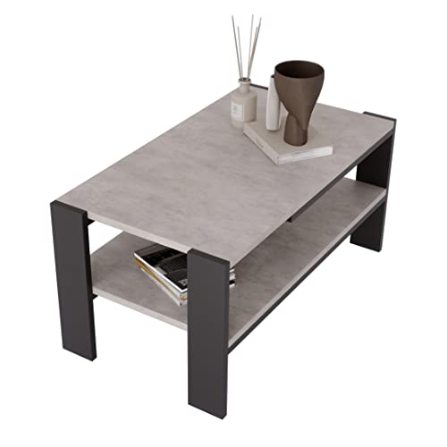 Table d'appoint ANGI grise de 50x92x44 cm pour le salon