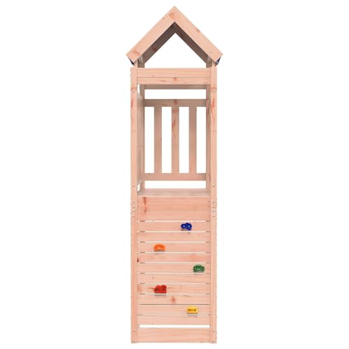 Spielturm für den Garten, Kletterturm aus massivem Douglasienholz, Spielplatzgerät für Kinder, Outdoor Spielhaus, 110,5 x 52,5 x 215 cm