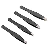 SEWACC Kleiner Augenbrauenpinzetten Satz aus Edelstahl Ergonomische Beauty Pinzette Schwarz Kompakt und Leicht für Präzises Augenbrauen Trimming zu Hause und Unterwegs