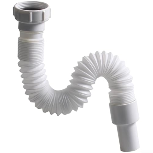 Fastigeaty Manguera flexible de drenaje para fregadero de cocina con rosca interna de 45 mm y tubo telescópico ajustable de 300 mm a 700 mm para una fácil instalación