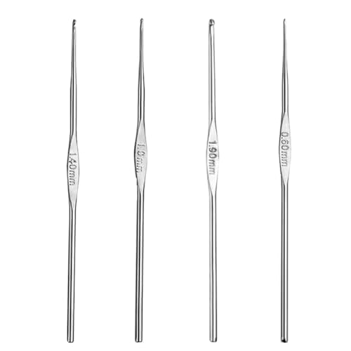 Juego de Agujas de Ganchillo de Acero Inoxidable 4 Pcs