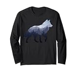 Lone Wolf Survives The Mountain Silhouette Art Long Sleeve Long Sleeve T-Shirt