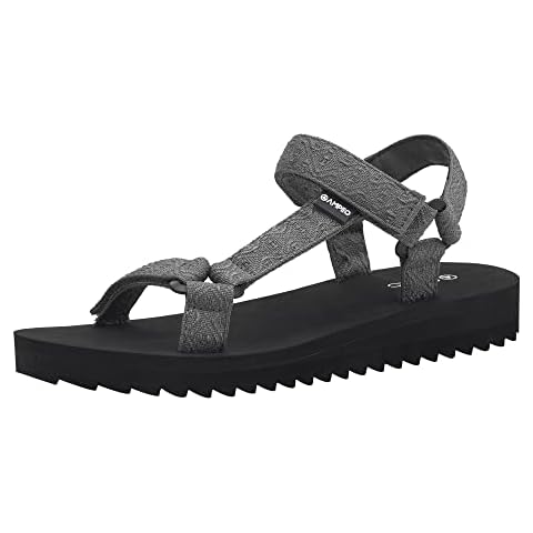 Ampeo Women's Arch Support Hiking Sandals Comfortable Summer Walking Sport Athletic Water Sandals,Grey,Size 9 Cover