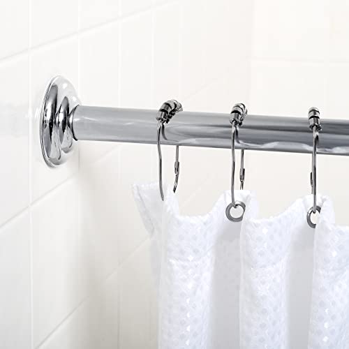 Image of Zenna Home Adjustable Shower Rod, 44 inch to 72 inch, Permanent Wall-Mounted Shower Rod, Easy to Install, Rust Resistant, Chrome | Permanent Wall-Mounted, Easy to Install, Rust Resistant