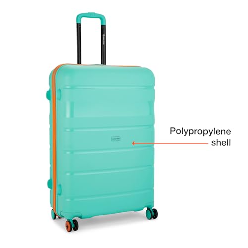 Image of Nasher Miles Jupiter Hard-Sided Polypropylene Check-in Luggage 28 inch | 75cm | 8 Wheels Large Trolley Bag for Travel | Suitcase (Teal)