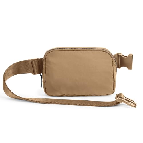 Image of ODODOS Unisex Mini Belt Bag with Adjustable Strap Small Fanny Pack for Workout Running Traveling Hiking, Caramel