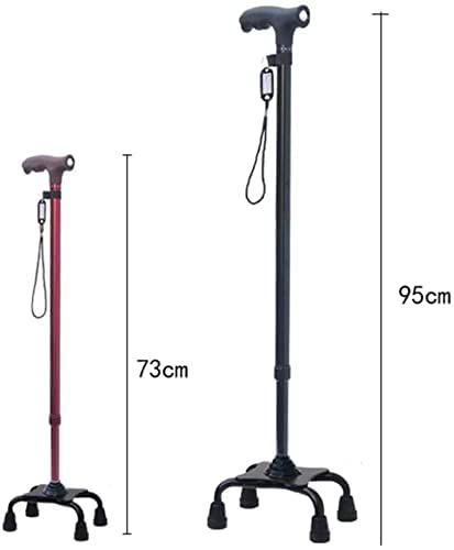 Bâton de marche pour personnes âgées à base quadrupède LED - 6