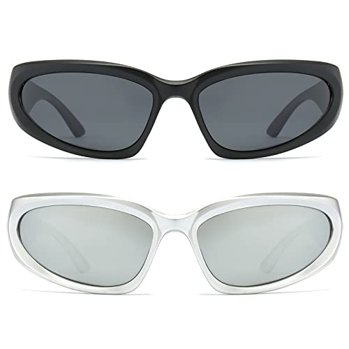 Long Keeper Polarised Wrap Around Sunglasses for Women Men Y2K Trendy Sunglasses Fashion Sun Glasses UV Protection for Driving Sport Fishing - Image 2