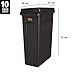 Rubbermaid Commercial Products Slim Jim Plastic Rectangular Trash/Garbage Can/Bin with Venting Channels 23 GAL Brown for Kitchens/Classrooms/Offices/Back of House
