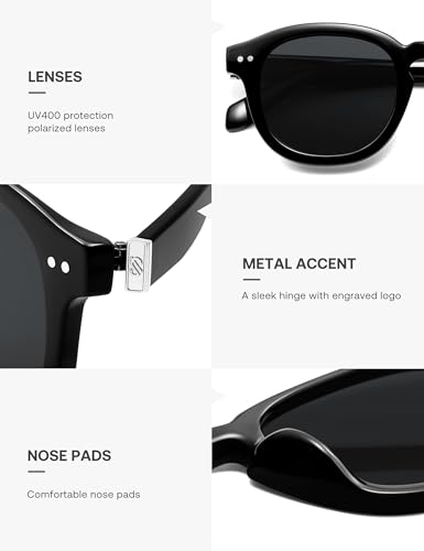 Image of SOJOS Retro Vintage Polarized Sunglasses for Women Men, Classic Square Panto Shades SJ2626