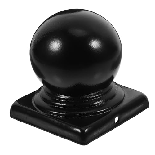 Operitacx Capitel de Pilar de Hierro Tapas de Poste Final remate de Valla de jardín Gorras de Valla Cubierta de Valla Decoración de Valla Poste Tapas remates de Poste de Metal Planchar Black