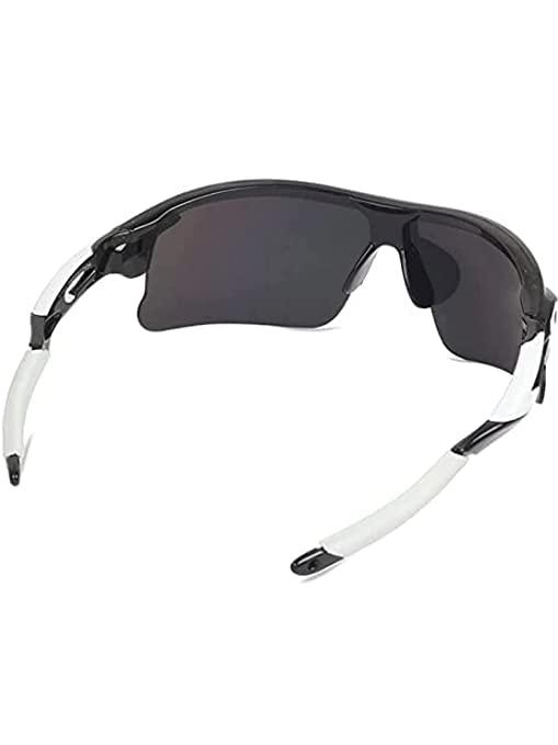 Image of Packard Non Polarized Oversized Sports Sunglasses for Men Women, Outdoor Cricket Cycling Hiking Fishing Sunglasses (Black White, Yellow)