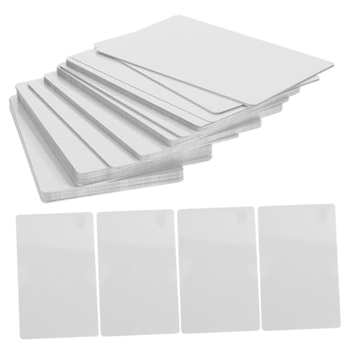 OUNONA 50個 厚さ アルミ製空白属名刺 彫刻対応昇華印刷可能名刺 耐曲げ平滑表面 ネームプレートラベルタグ作成用