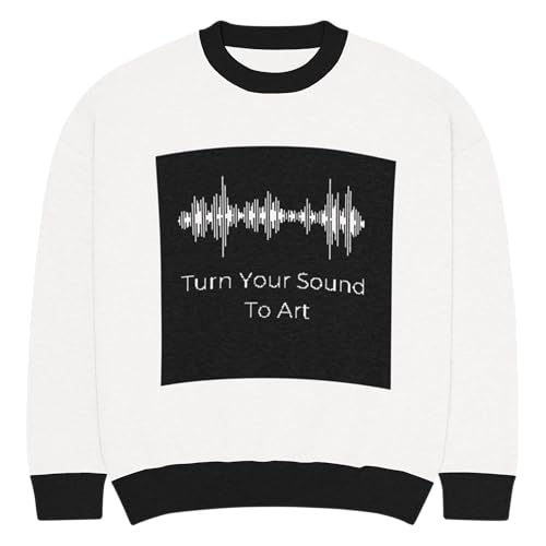 Constom Waveform Men's Relaxed fit knitted crew neck sweater White