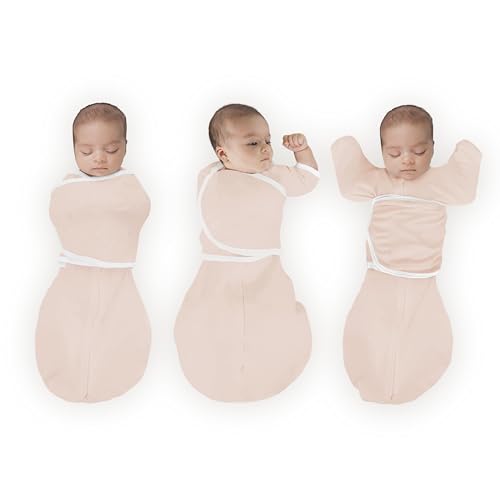 Image of SwaddleDesigns Organic 6-Way Omni Swaddle Sack Arms Up Swaddle for Newborn, More Options to Calm Startle Reflex, Improves Sleep, 12-18 lbs, Soft Pink