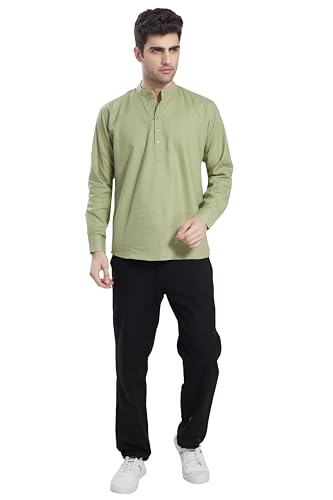 Image of DIVISIVE Men's Slim Fit Full Sleeves Cotton Short Kurta