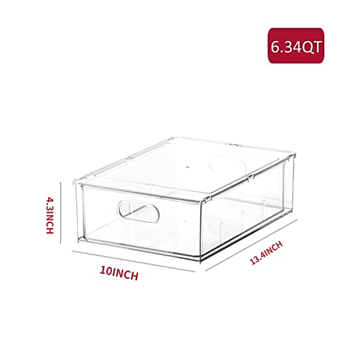 Abiudeng Stackable Refrigerator Organizer Bins With Pull-Out Drawer,Clear Fridge Drawer Organizer With Handle,Plastic Food Container Set For Kitchen Organizer #TOP1