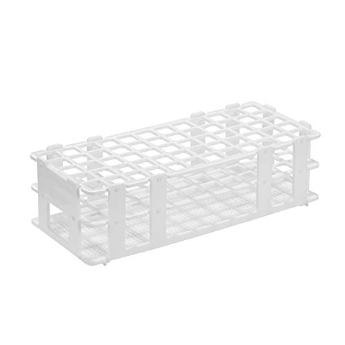 Eowpower 1 Piece Plastic Lab Tube Rack Storage Stand Holder Detachable for 16 mm Diameter, 60 Holes