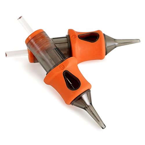 Beztat Ultra Premium Professional Cartridge Needles W/Grip & Machine Covers Sleeves #12 Round Liner 20 Pack (1203Rl) #TOP4