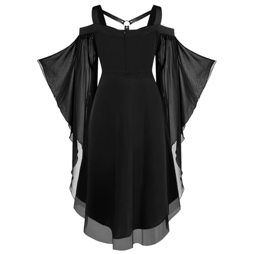 Renaissance Costume Women Off Shoulder Medieval Gothic Halloween Dress - image 5