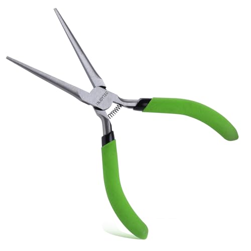 INJOYTEC 5 Inch Mini Needle Nose Pliers Long Needle Nose Pliers with Spring Wire Looping Bending for Electrician Repair Jewellery Making Handicraft DIY Computer Repair Model Making