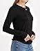 Long Sleeve Shirts for Women Crew Neck Basic Tee Fashion Womens Tops Black