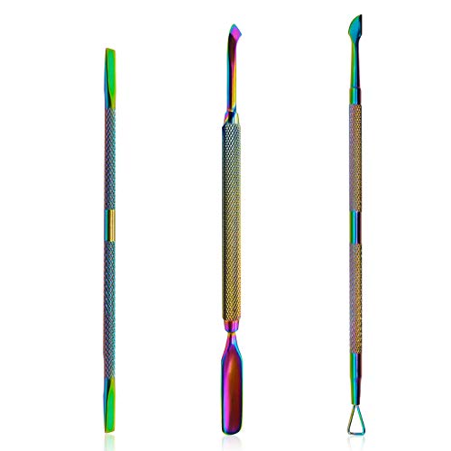 Cuticle Pusher Acetone&Nail polish remover Stainless Steel professional 3pcs set cuticle scraper Fingernails